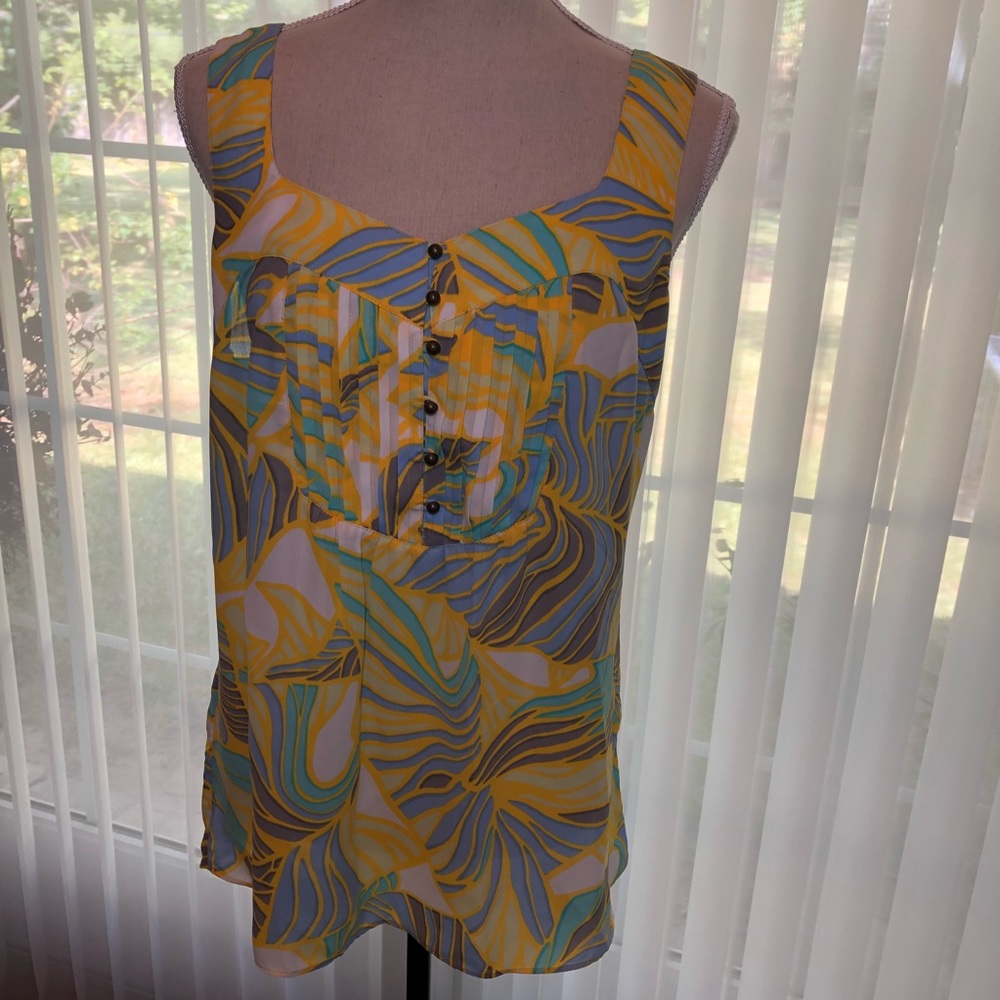 Banana Republic tropical print sleeveless top 12